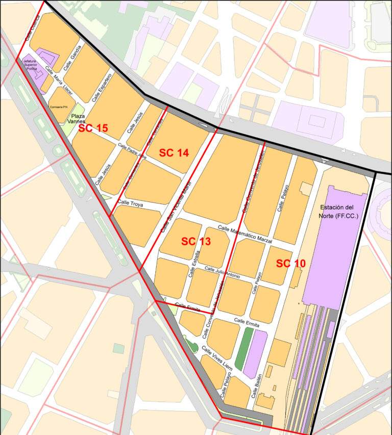 Mapa del Barrio de la Roqueta-Valencia.